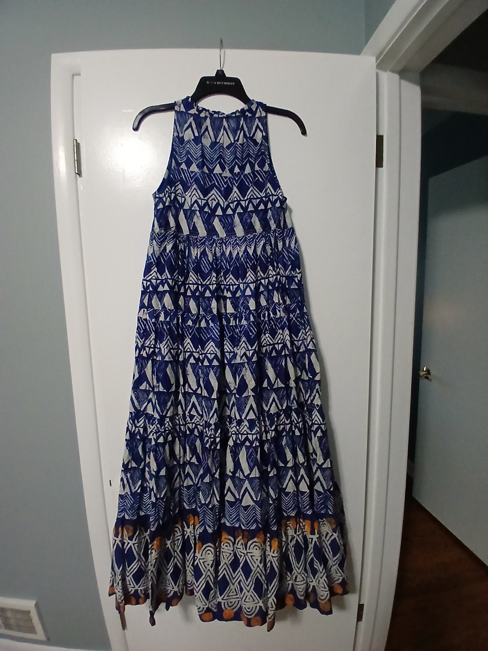Blue Patterned  Women Maxi Dress - (Brand)  ANTHROPOLOGIE